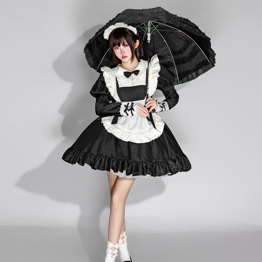 クラロリ セーラー メイド服｜ミニ丈フリルエプロンドレス コンカフェ