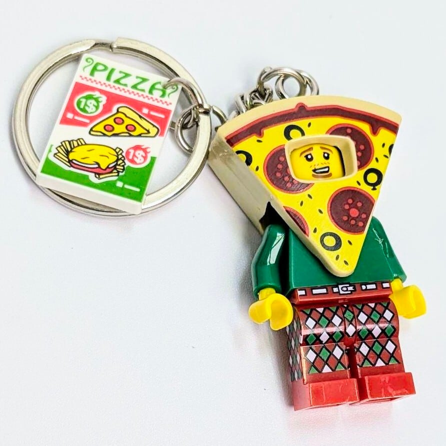 再入荷！【ブロックフィギュアキーホルダー☆ピザ / PIZZA