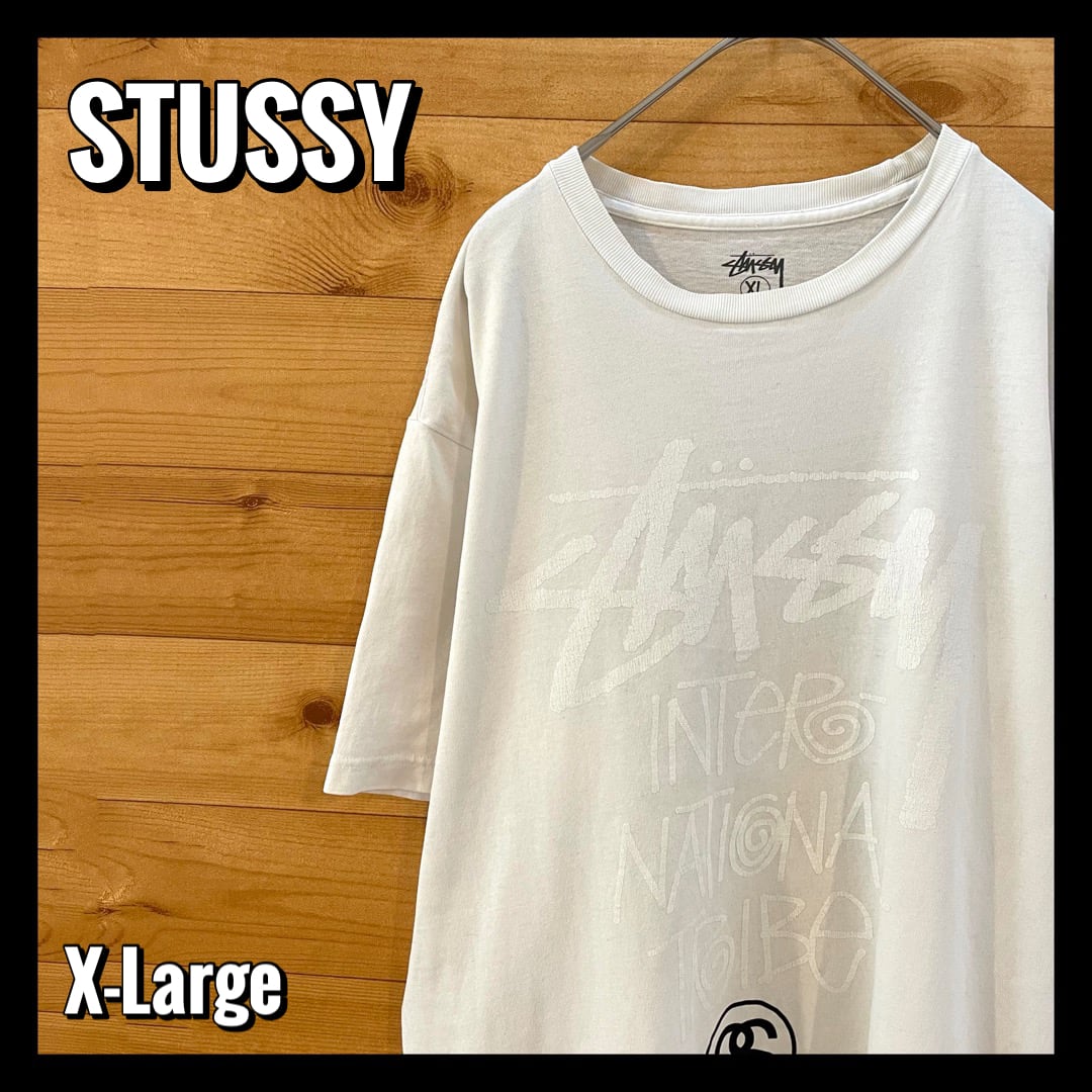 STUSSY】プリント Tシャツ ロゴ XL ビッグサイズ ステューシー US古着