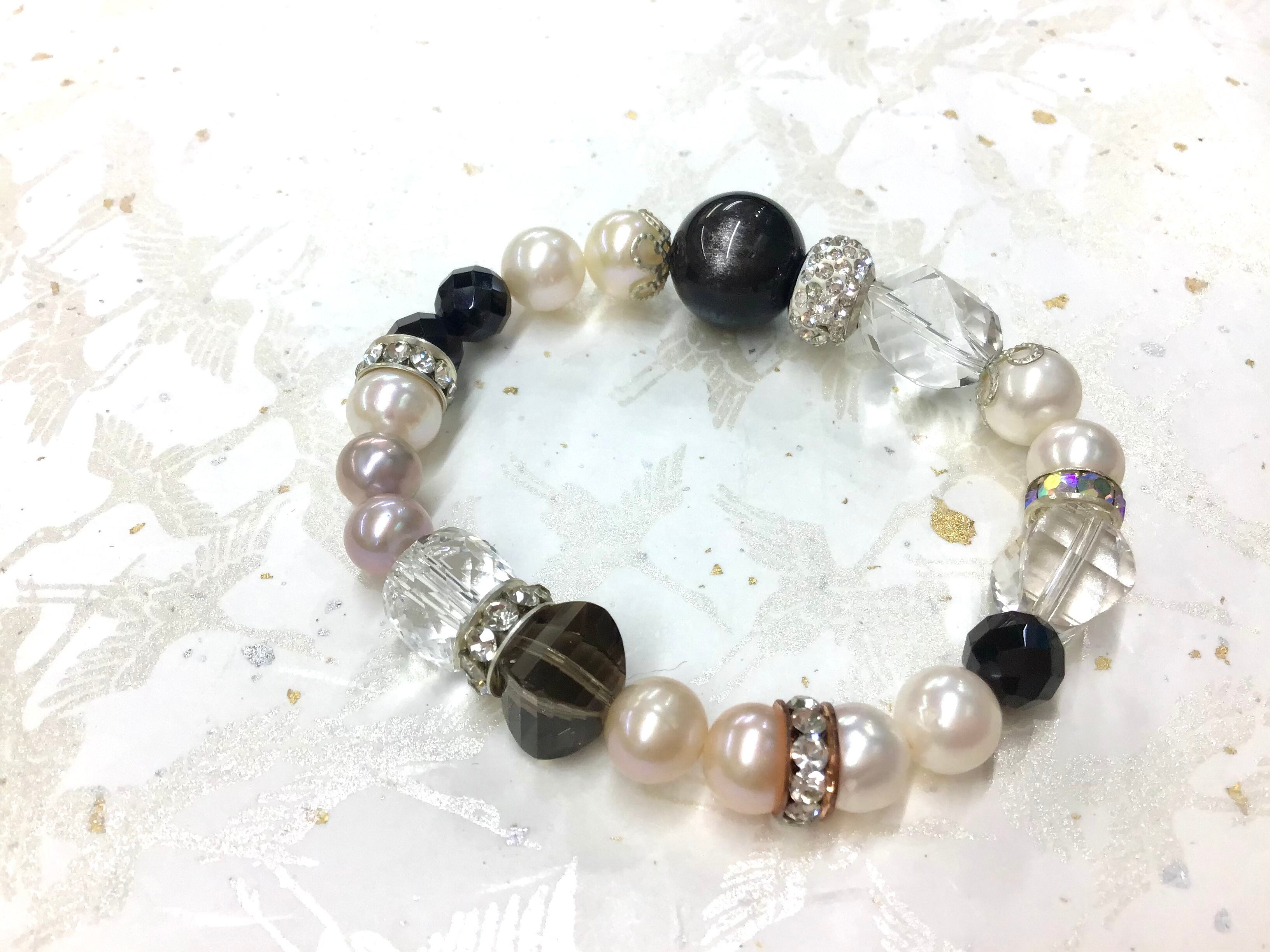 才能開花 ピンクラブラドライトが光るブレスレット | N Style