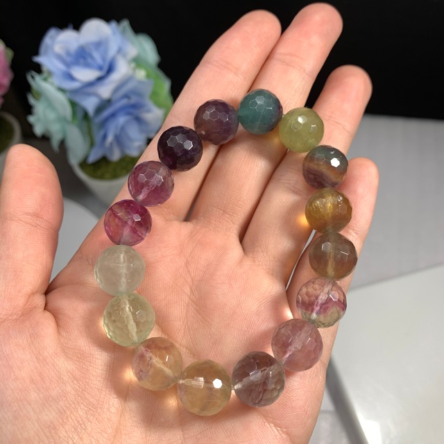 b142 128面体カットグラデーションフローライト