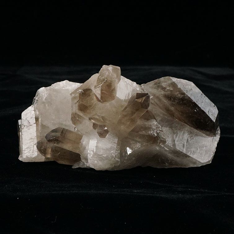 スモーキークォーツ クラスター モリオン 原石 黒水晶 ブラジル産 282-402