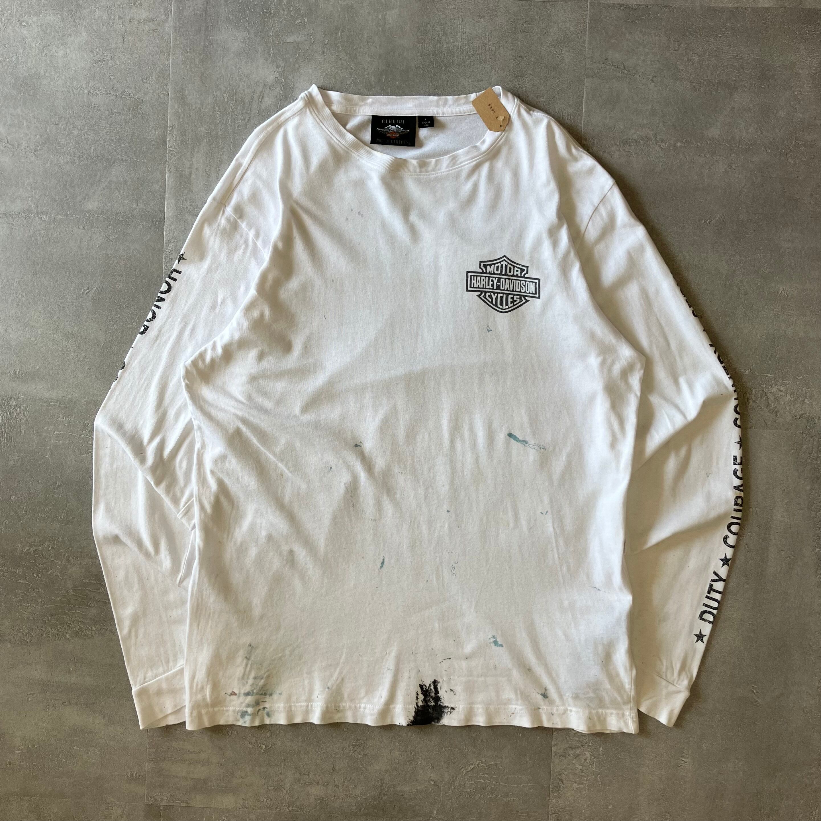 Harley-Davidson ハーレーダビッドソン 00s ロングスリーブTee ペイント 両面プリント L No.2198