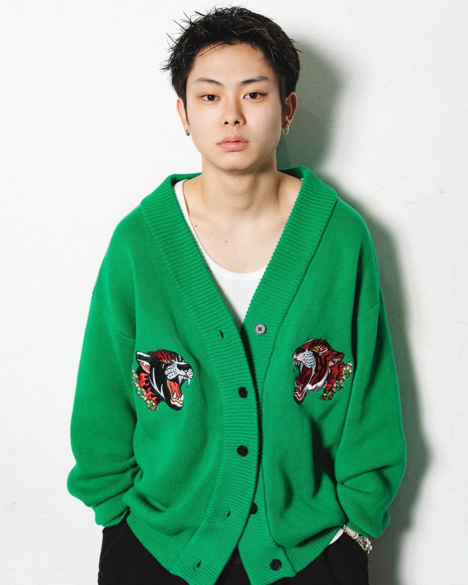 【数量限定商品】TIGER KNIT cardigan（green） | チュウカタベタイ