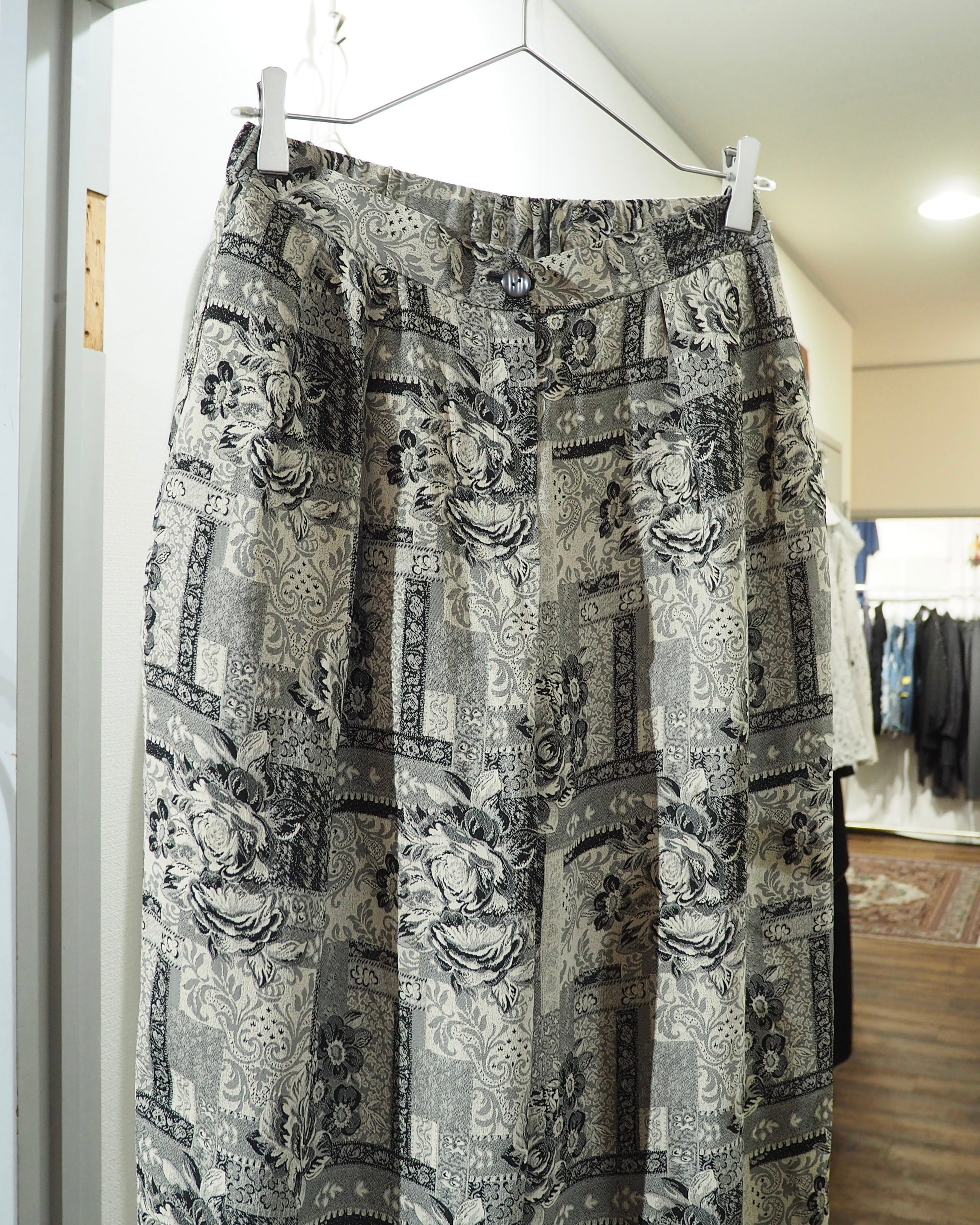 Beautiful Flower × Baroque All Over Pattern Vintage Wide Easy Pants