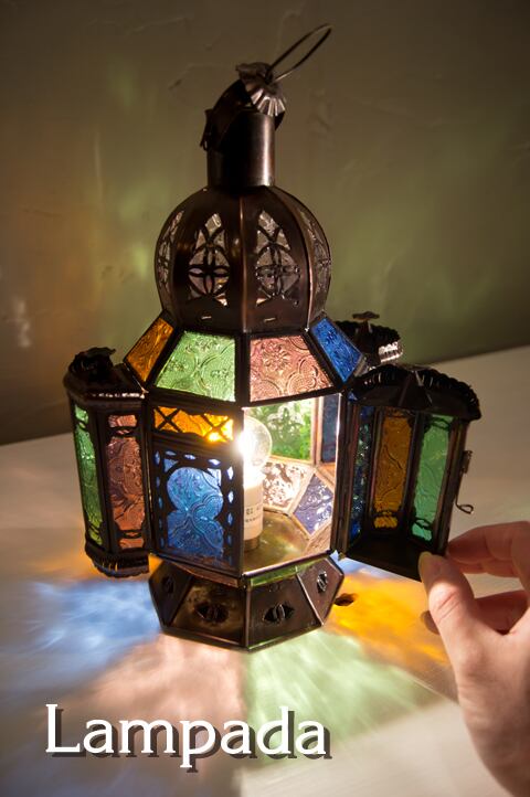 スタンドランプ 金箔塗り モロッコ製