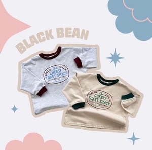【Black Bean】toastリブラインロンT(beige)90〜120cm【230904bb】
