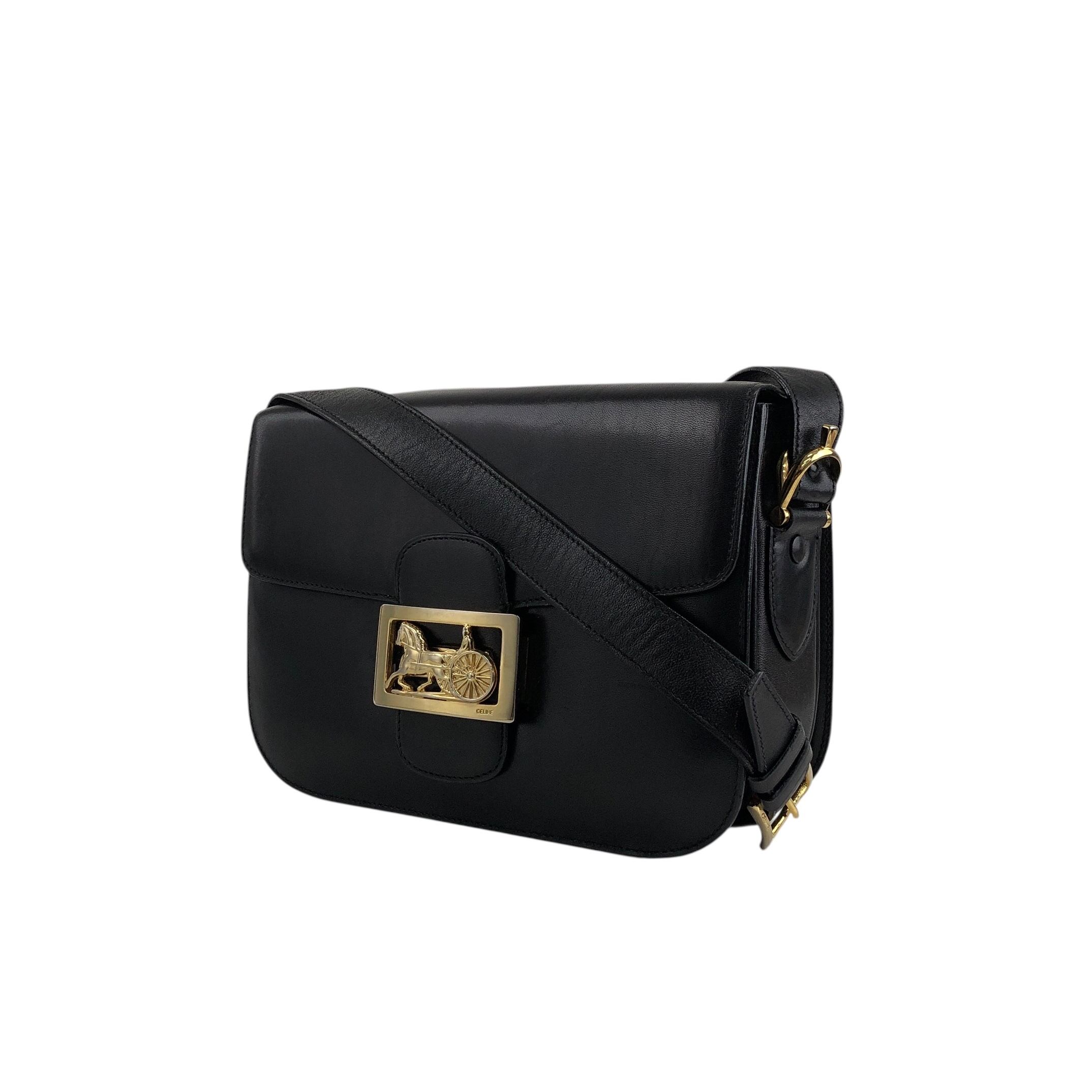 CELINE セリーヌ ショルダーバッグ ブラック 馬車 ホース