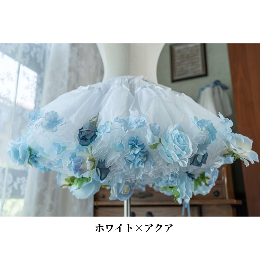 甘ロリ フラワーパニエ ゴージャス×ふんわり 着丈45cm｜WithU