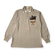 Jean Charles de Castelbajac カステルバジャック キャラクター デザイン 鹿の子 長袖 ポロシャツ 3/ベージュ系 メンズ ゴルフ