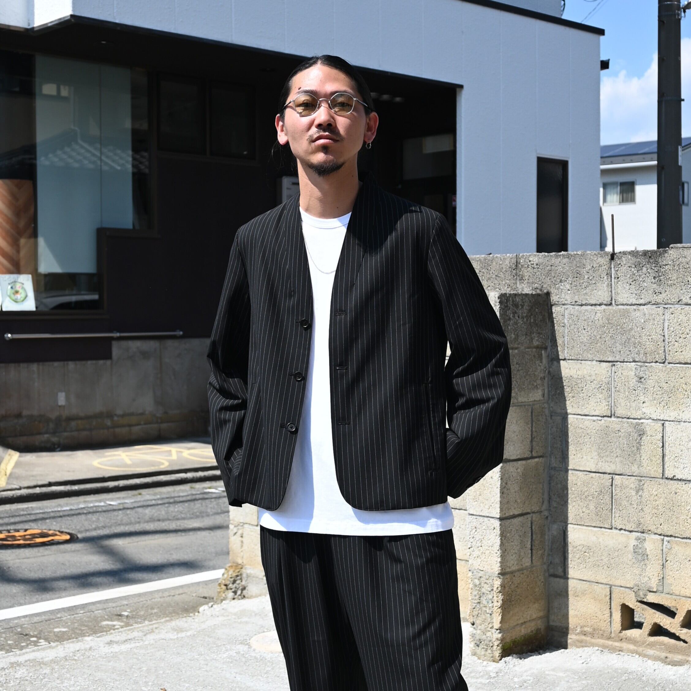 KUON ストライプ シャツ KUON（クオン） ストライプパッチワーク