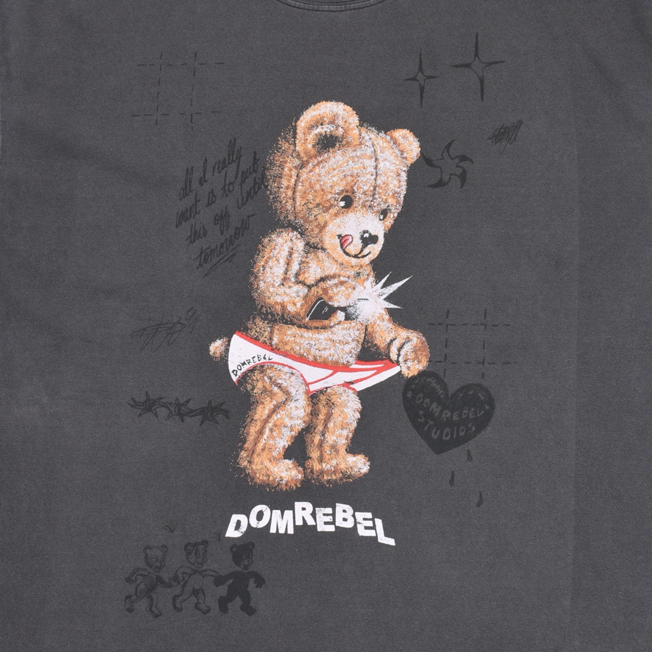 【DOMREBEL】SNAP SKETCH - T-SHIRT FADED BLACK  FW26 - 4