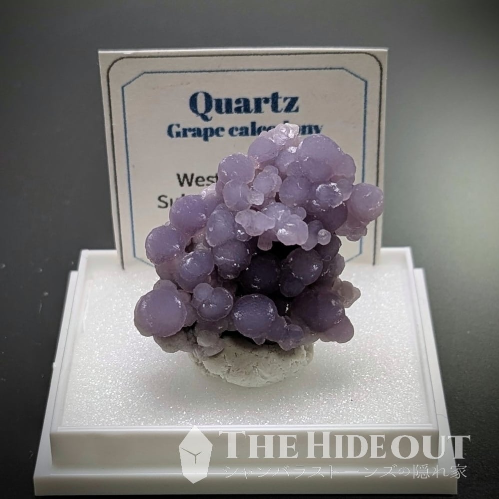 店長気まぐれ仕入れ品014 グレープカルセドニー(グレープクォーツ/グレープアゲート)原石標本 円環キラピカ