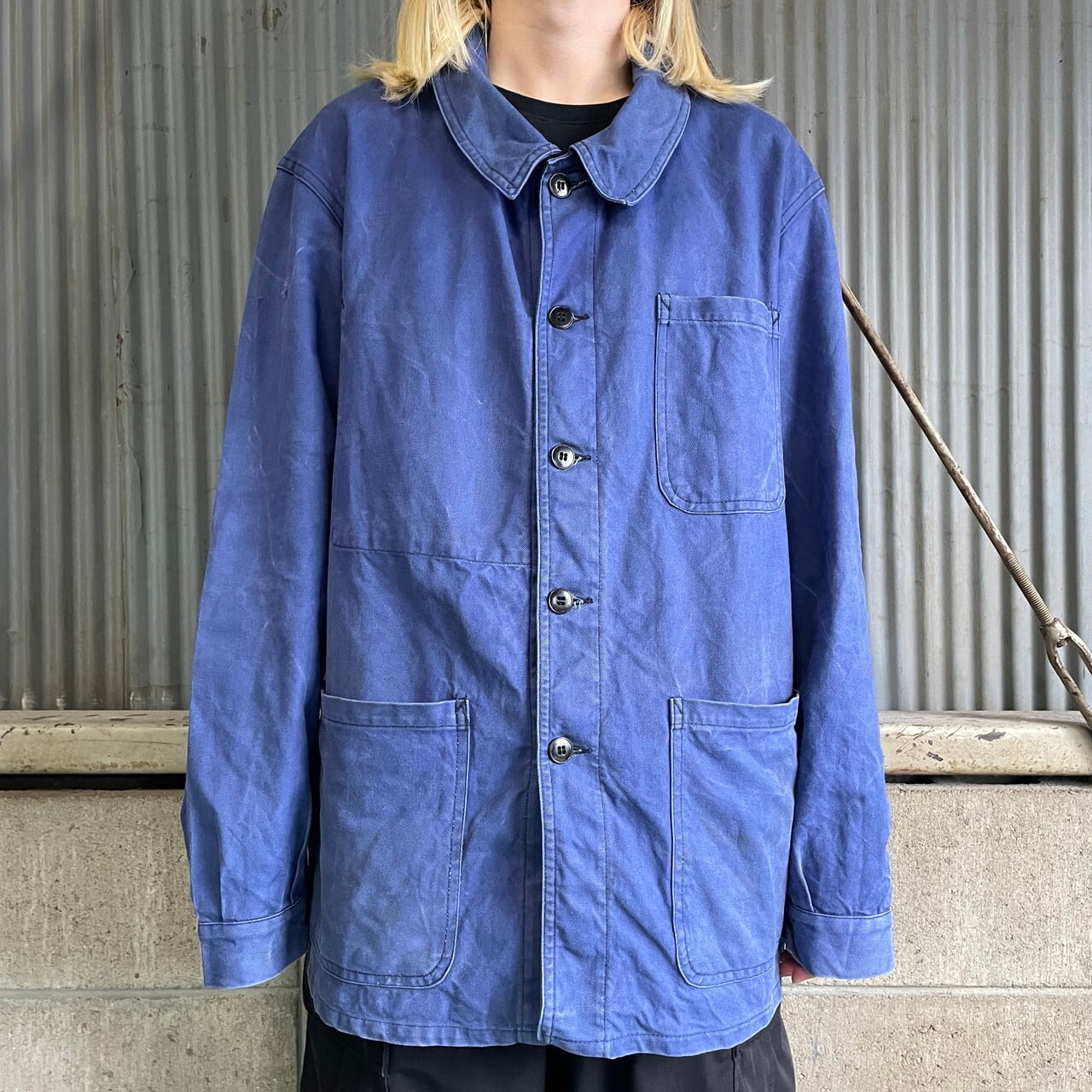 70年代 コットンツイル フレンチワークジャケット メンズL相当