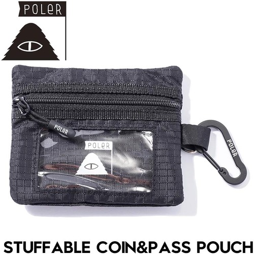 コインケース 財布 パスケース POLeR ポーラー STUFFABLE COIN&PASS POUCH 243MCV0141 BLK 日本代理店正規品