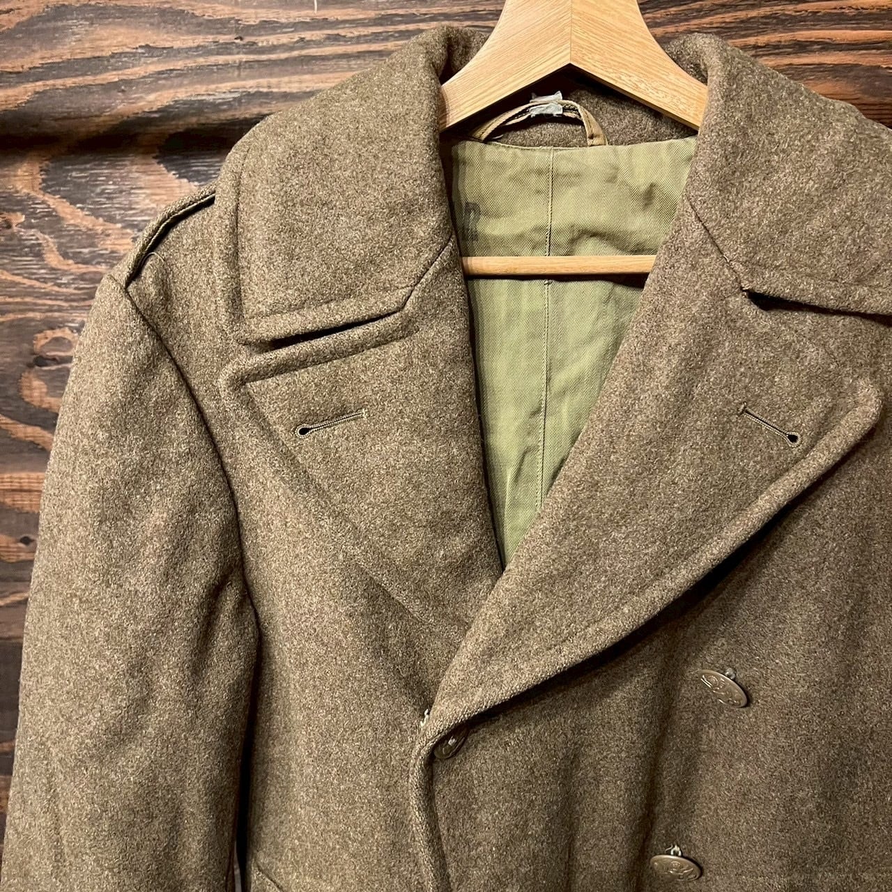 40s〜 US Army 米軍実物 WW2 ウール オーバーコート 34R S/M グレート