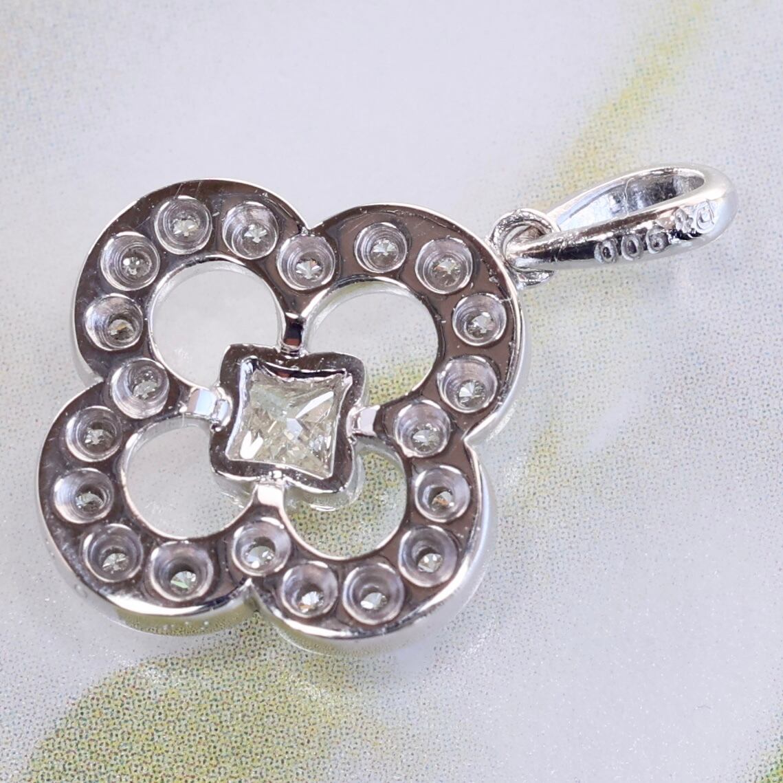 Pt900 リリーカット ダイヤモンド 0.311ct ダイヤモンド 0.17ct  