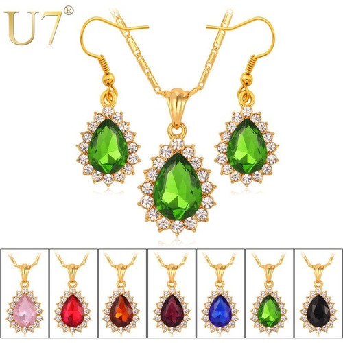 レディース ネックレス ピアス ジュエリーセット クリスタル セット カラー 水 マルチカラー 80001852