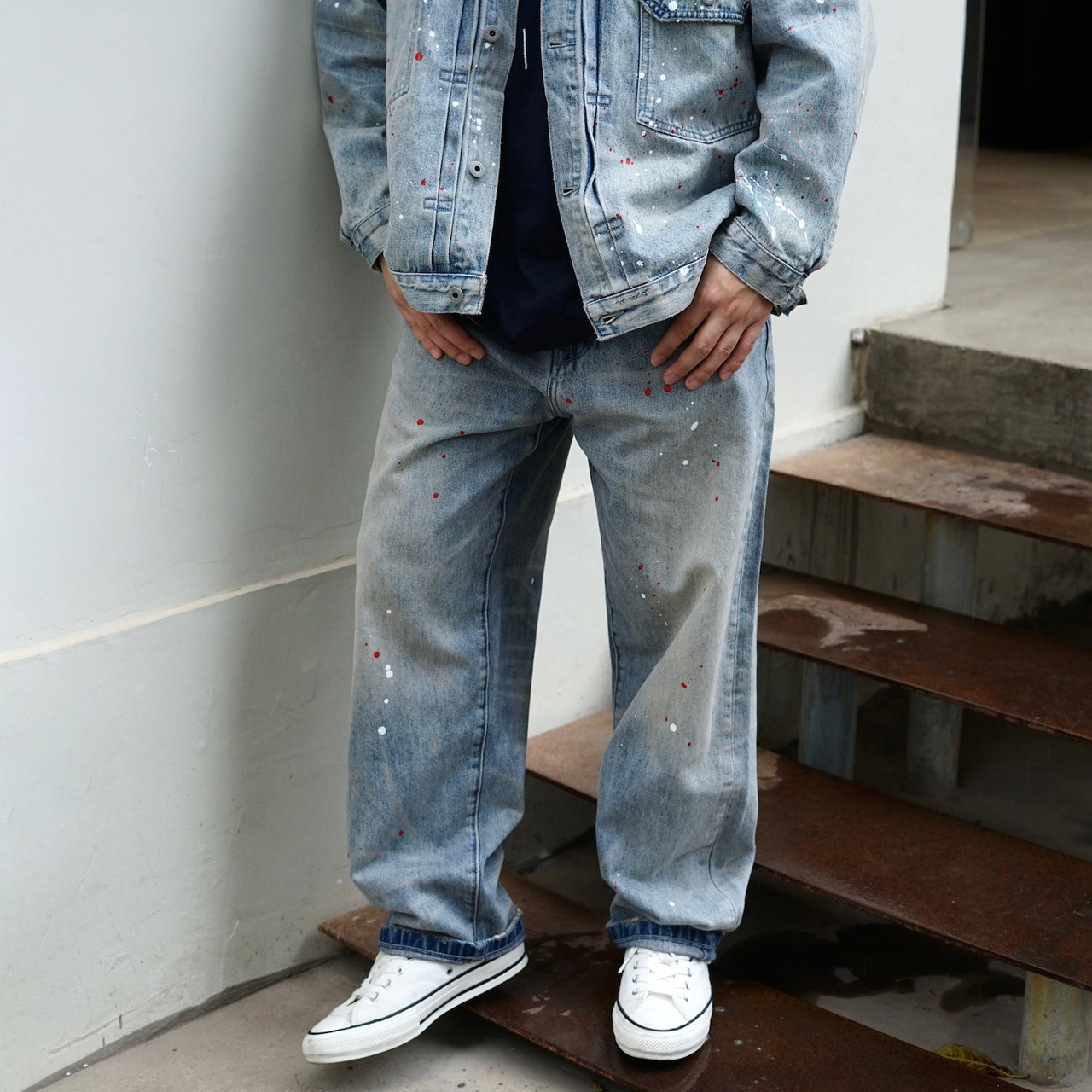 Gnomes Lab Paint Noise Wide Denim Pants（ペイントノイズ ワイドデニムパンツ）