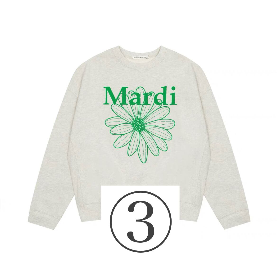 SWEATSHIRT FLOWERMARDI (GREY IVORY)