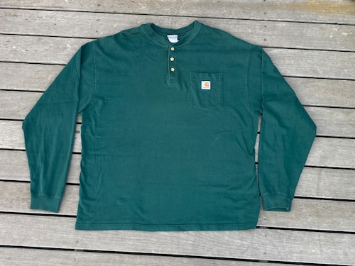 90s CARHARTT HENLEY NECK LONG SLEEVE TEE