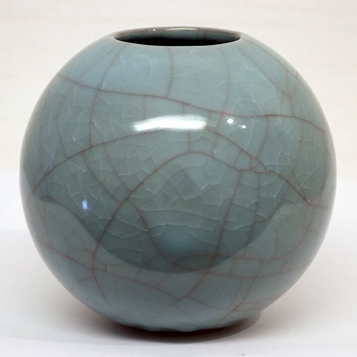 青磁・貫入玉花瓶・No.190411-066・梱包サイズ60 | リサイクルショップ