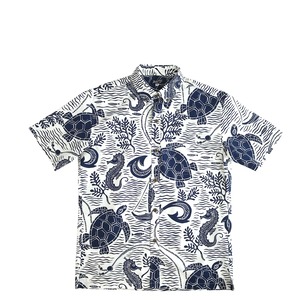 Mountain Men's ボタンダウンアロハシャツ / Sea good  / White