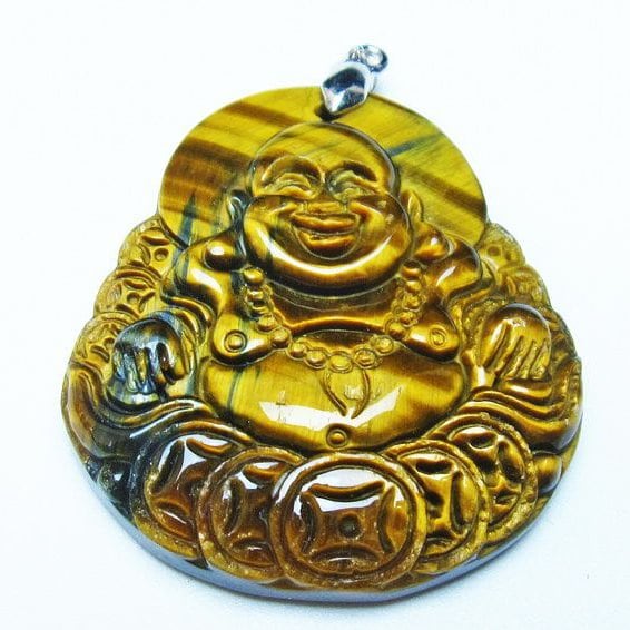 イエロータイガーアイ ペンダント 布袋様 タイガーアイ 一点物 メール便可 [M便 1/20] 112-11480