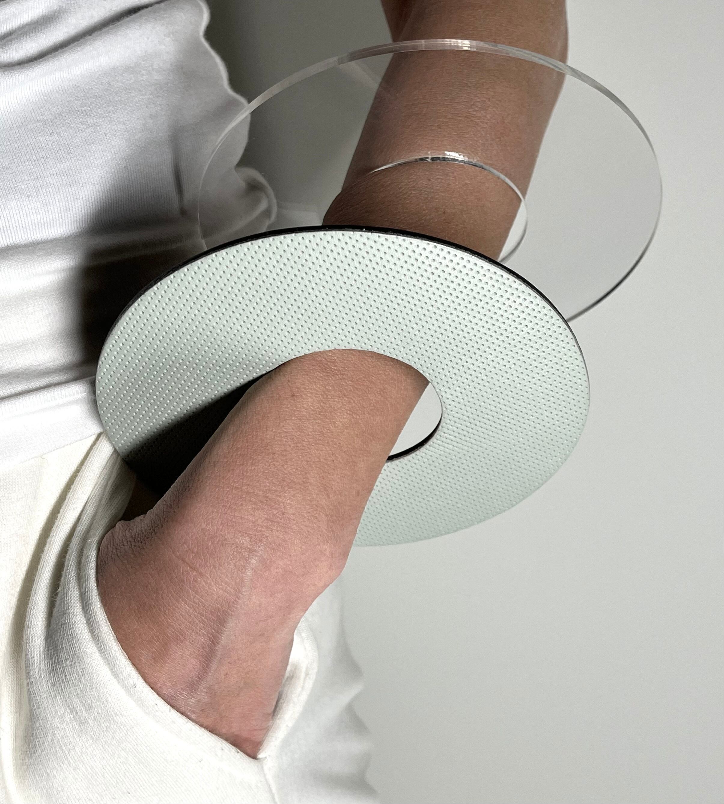 FountainBlue Dot Leather × Transparent Bracelet