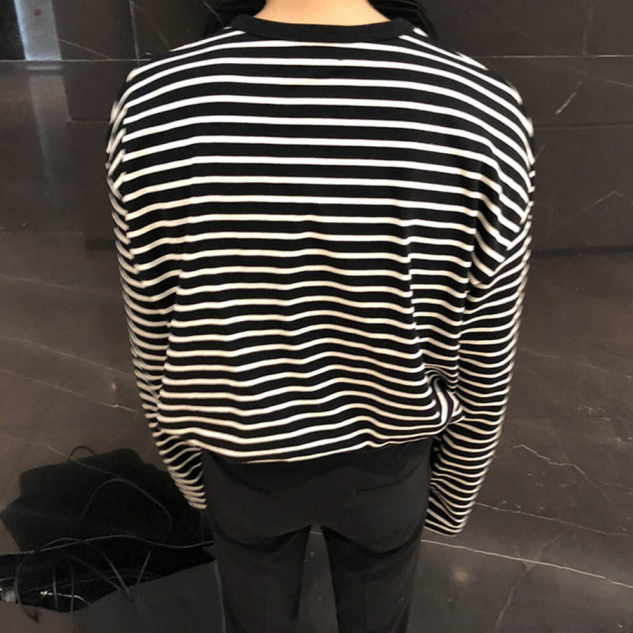 ルーズボーダーロングTシャツ　MT0080056