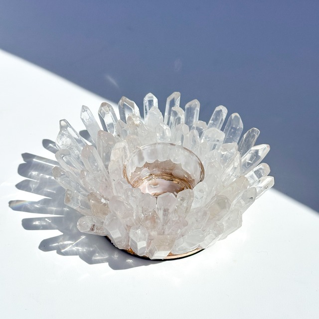 クリアクォーツキャンドルホルダー01◇ Clear Quartz candle holder ◇天然石・鉱物・パワーストーン・インテリア