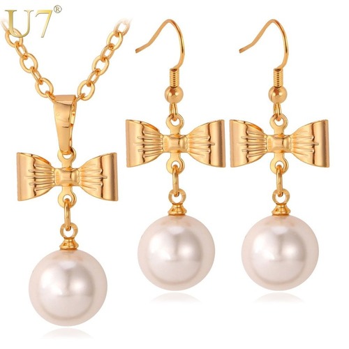 レディース ネックレス ピアス ジュエリーセット リボン セット カラー パール 80001970