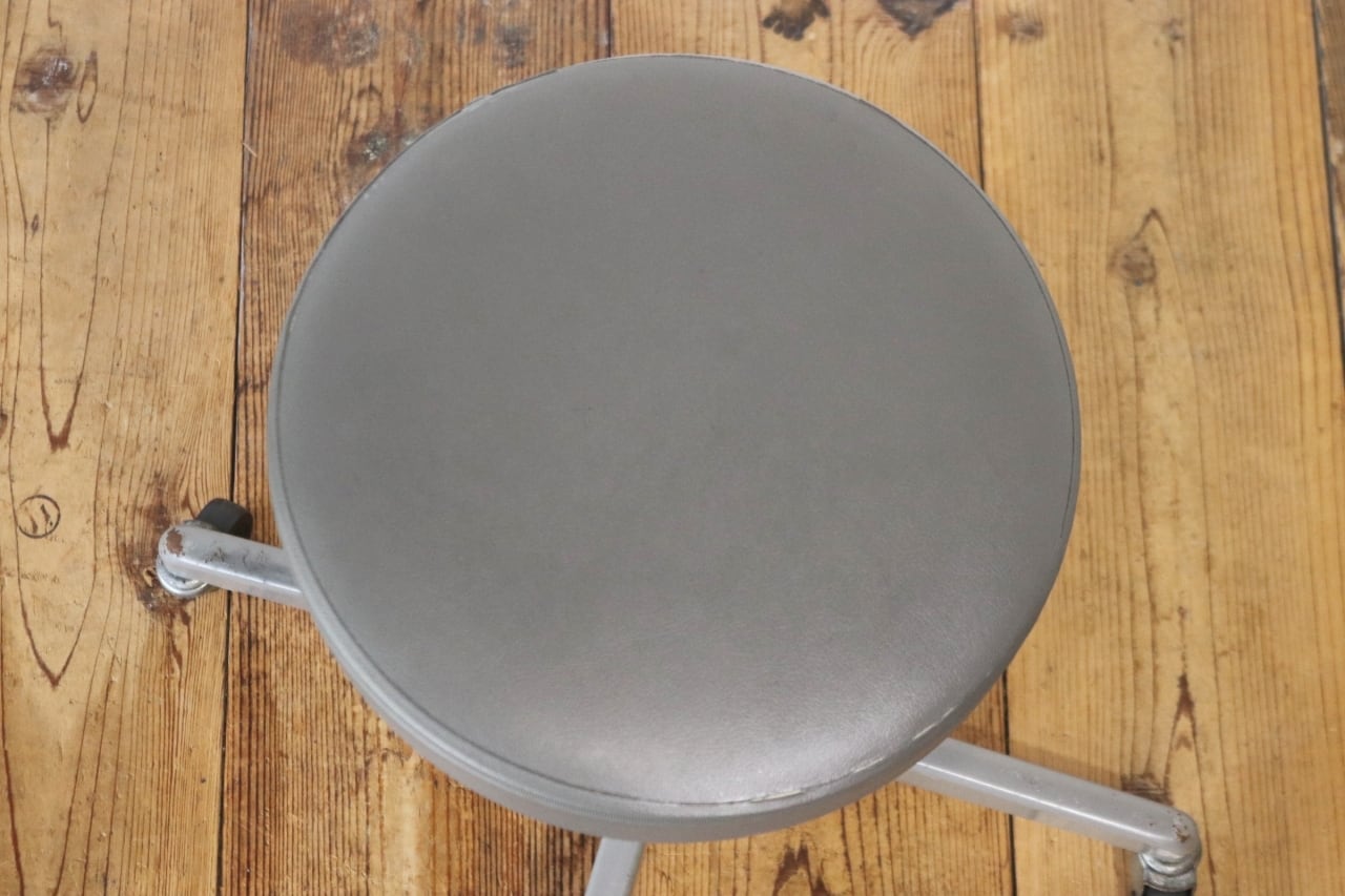 レトロ キャスタースツール 丸椅子 回転 昇降 学校 合皮 オフィス