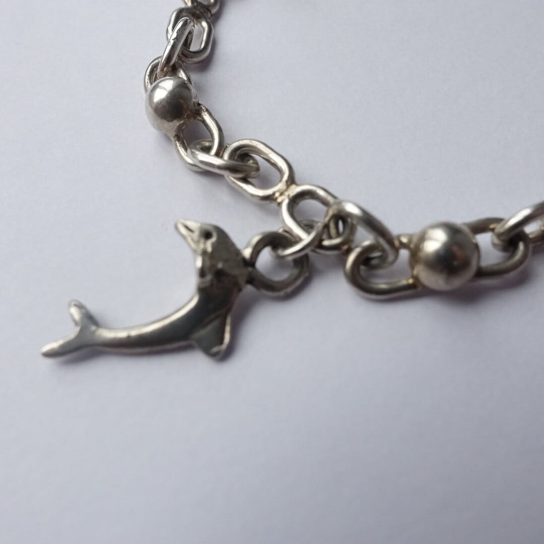 Vintage silver dolphin toggle Bracelet / ヴィンテージシルバー トグルブレスレット チェーンブレスレット