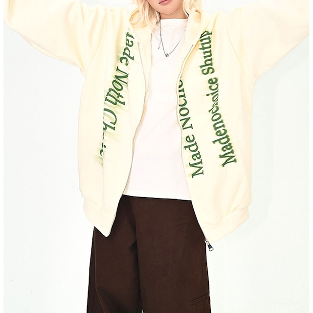 レタリンググラフィックジップフーディ 2col R01005