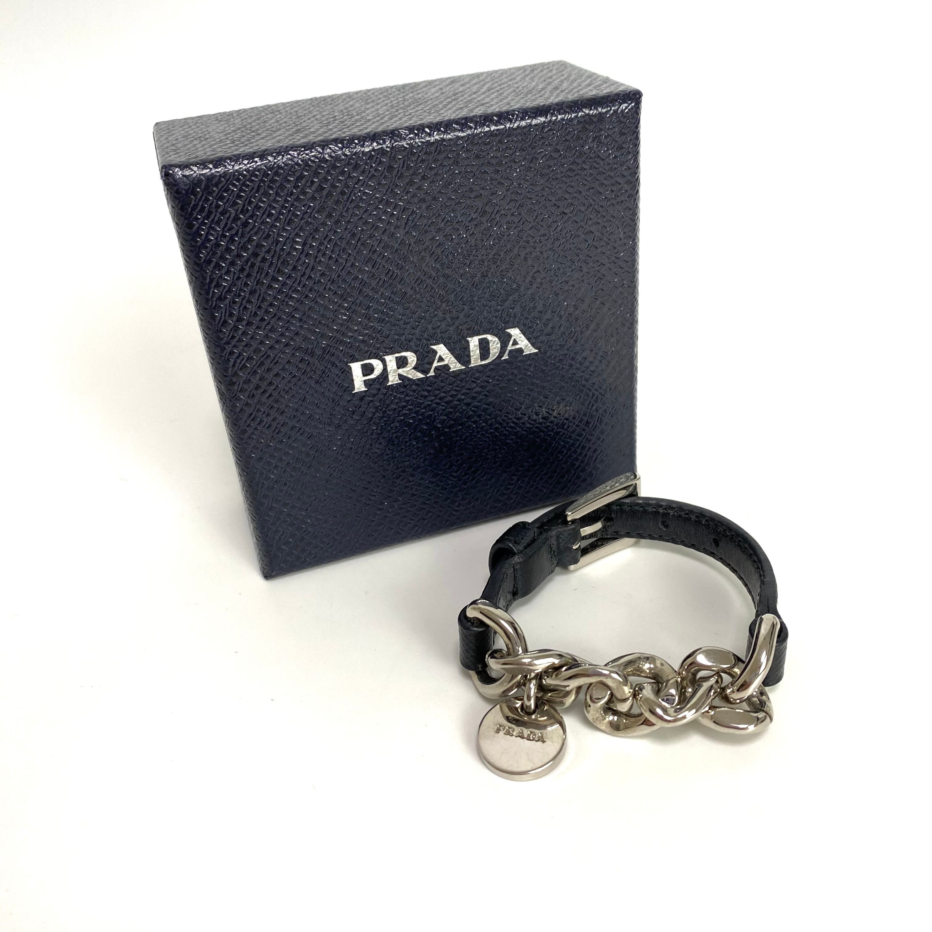 PRADA プラダ スカル ブレスレット ブラック レザーBlack - www.randa.lt