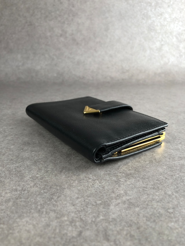 Yves Saint Laurent イヴ・サンローラン 財布 ブラック YSL レザー 二つ折り vintage ヴィンテージ オールド 8mt2m4