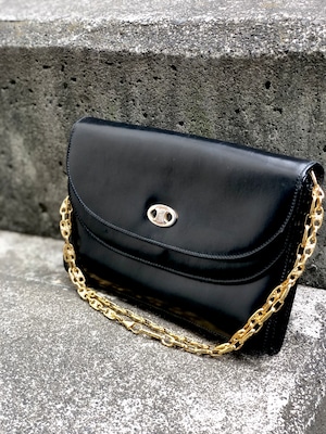 CELINE セリーヌ　トリオンフ　レザー　チェーン　ミニバッグ　ショルダーバッグ　ブラック　vintage　ヴィンテージ　オールドセリーヌ　6zyg5r