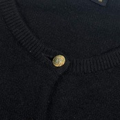 カシミヤ100% miss MARTI 金ボタン ニット カーディガン M/ブラック レディース