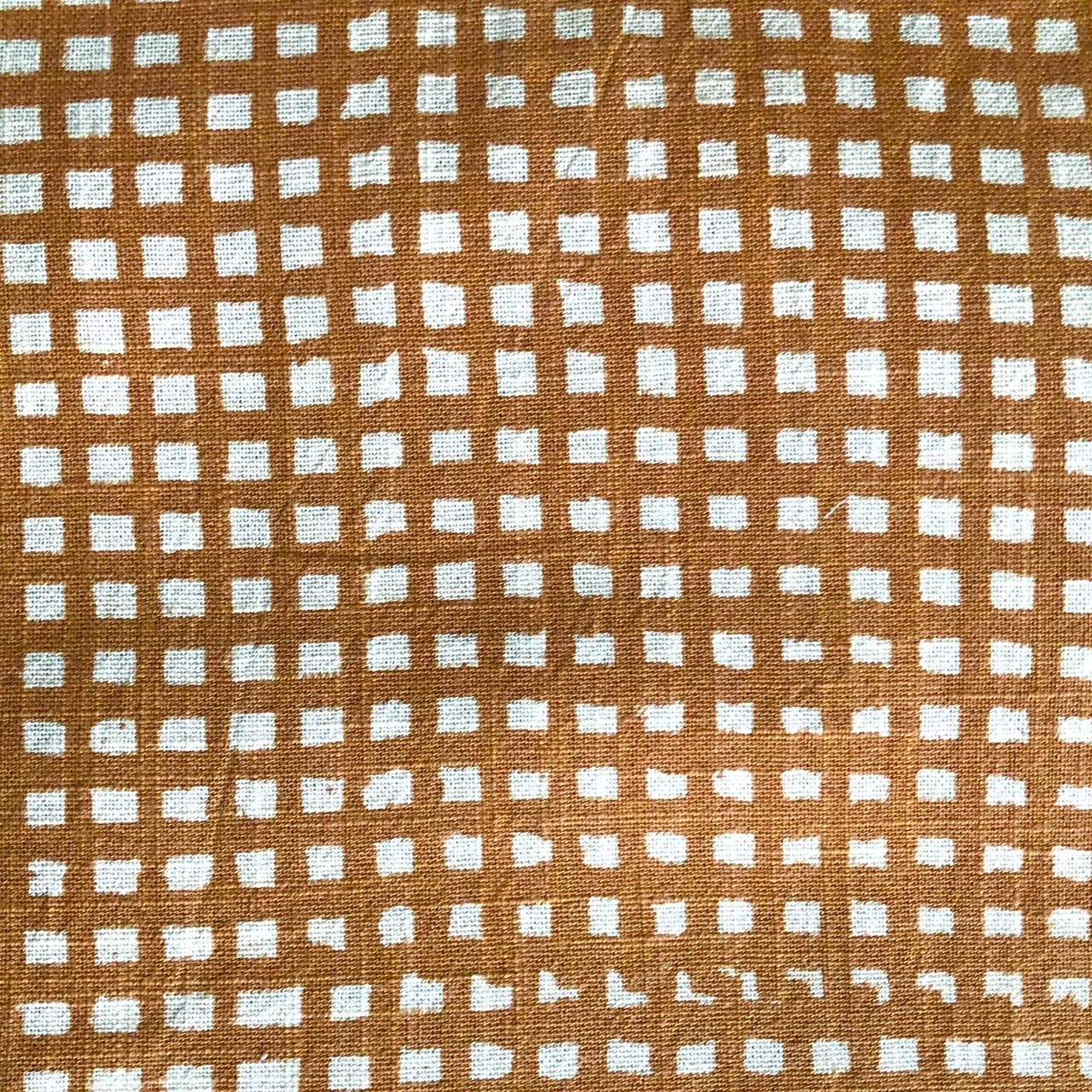 ギンガムチェック黄 | スラブコットン(普通地) | 幅110cm | ブロックプリント (木版染め) Mula:working clothオリジナル インドの布