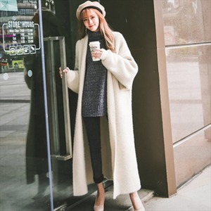 【送料無料】 ロングコート  無地  シンプルデザイン  長袖  マキシ丈  レディースファッション  可愛い  カジュアル系  ノーカラーコート  エレガント系  きれいめ  大人可愛い  シンプルデザイン  冬  お出かけ　レディースファッション  可愛い