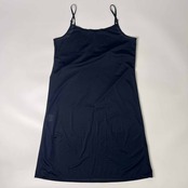 セットアップ Paul Stuart ポールスチュアート カシュクール ドット 半袖 ワンピース インナーキャミワンピース付き 8/ブラック×ブルー レディース