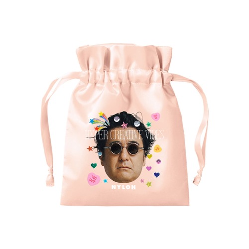 【受注販売・3月下旬お届け予定】NYLON'S NEXT／佐久間宣行コラボ巾着ポーチ（ピンク）※単品