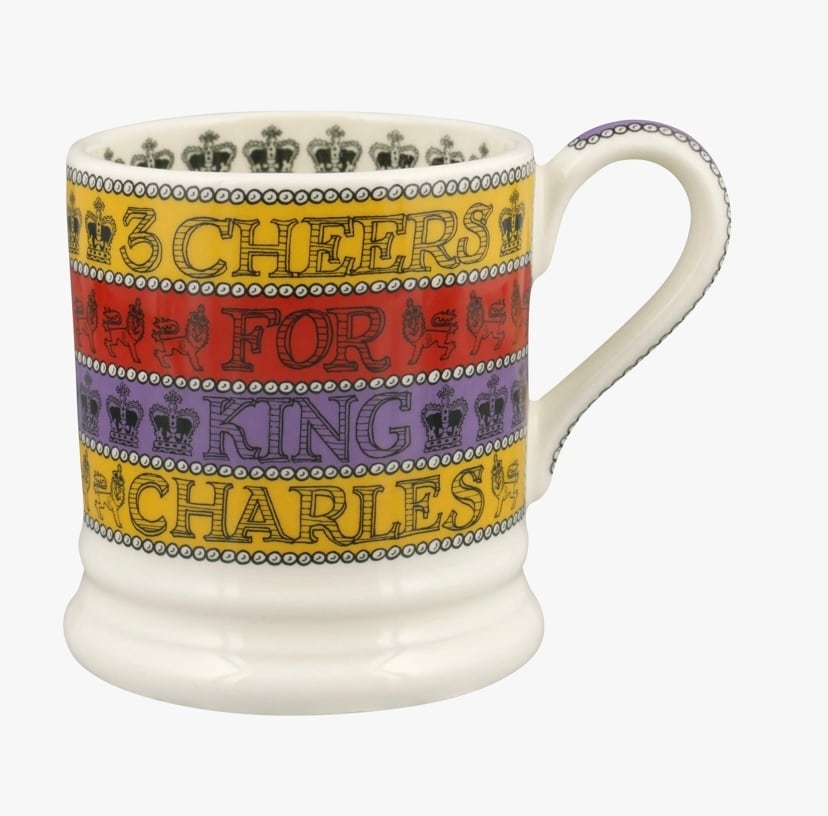 大阪直販 - 箱付 EmmaBridgewater チャールズ国王戴冠 1/2パイントマグ