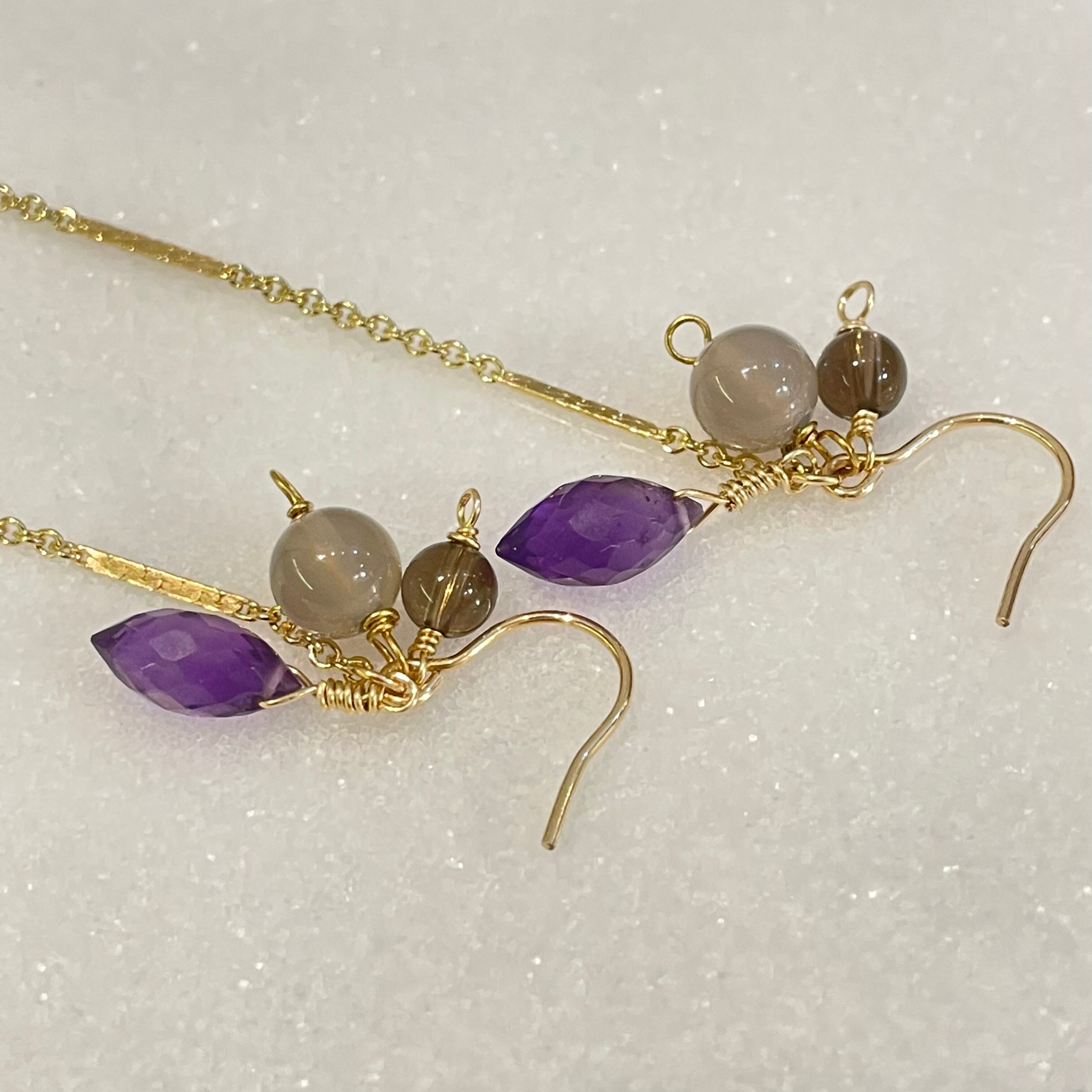 ファントムアメジストつぼみピアス/イヤリング ファントムアメジストつぼみピアス/イヤリング