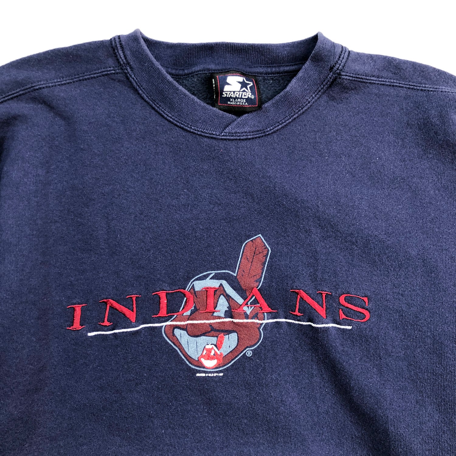 90s　USA製　MLB　ビンテージ　スウェット　インディアンス　旧ロゴ　廃盤