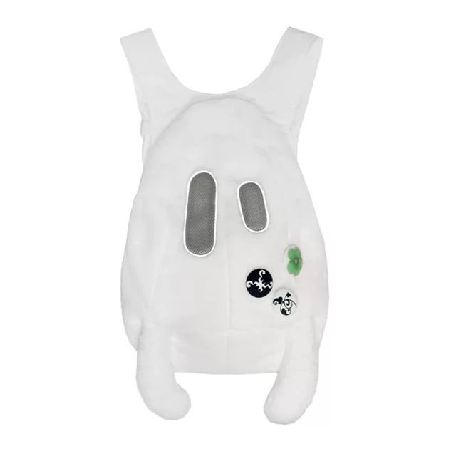 nit alcove] Cotton-filled black and white dual-shoulder backpack