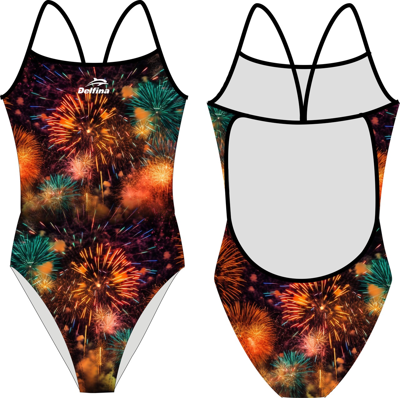 Delfina - Fireworks Light back Swimsuit