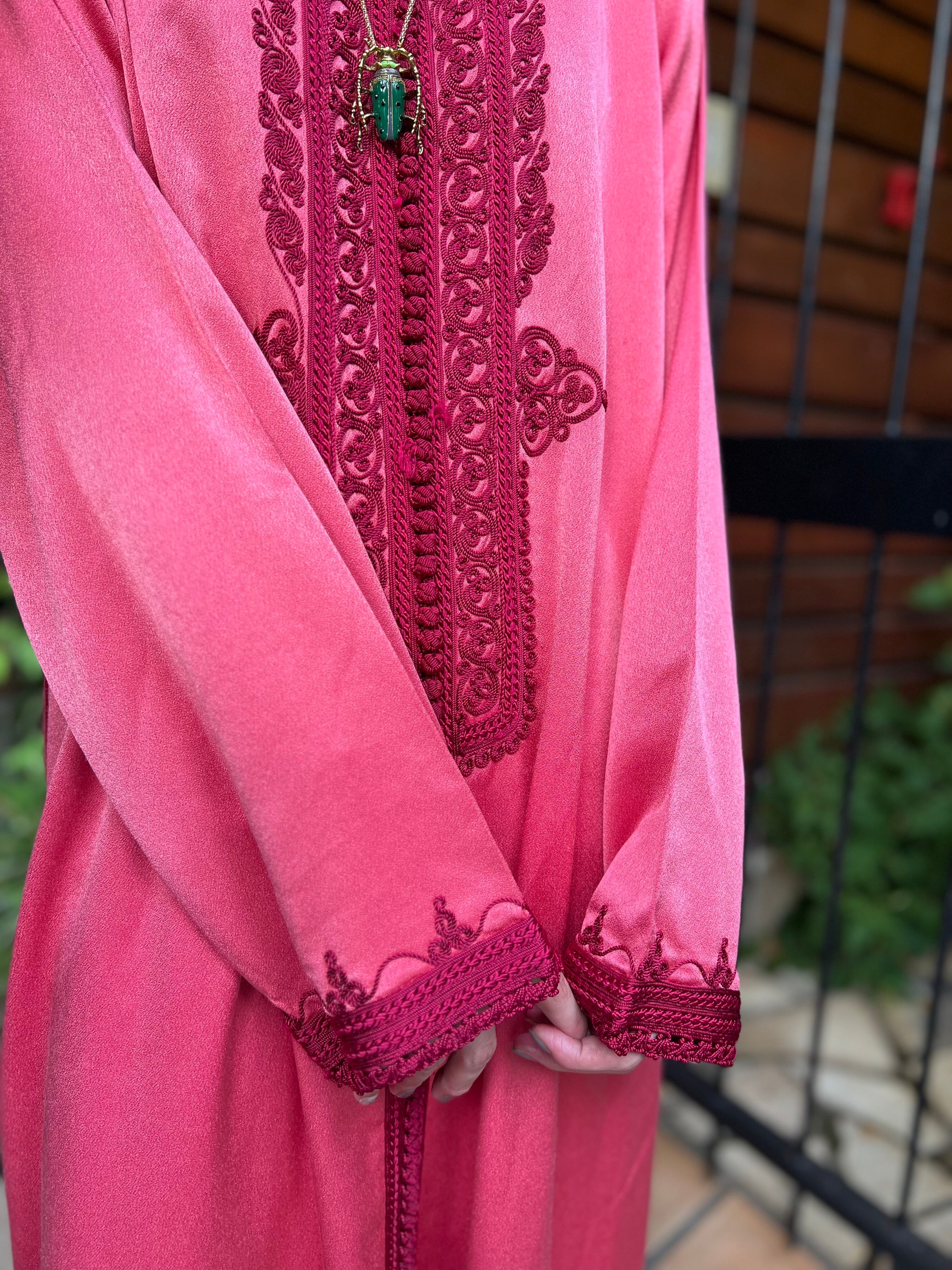 Vintage moroccan pink embroidery dress ( ヴィンテージ モロッカン 