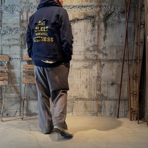 【USED ITEM】ZIP UP CRASH HOODED SWEAT/PRINT【CRANDALL】(Col: NAVY/YELLOW  )